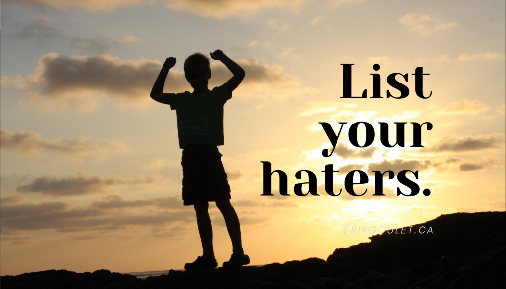 list your haters
